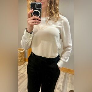 Banana Republic White Long Sleeve Blouse